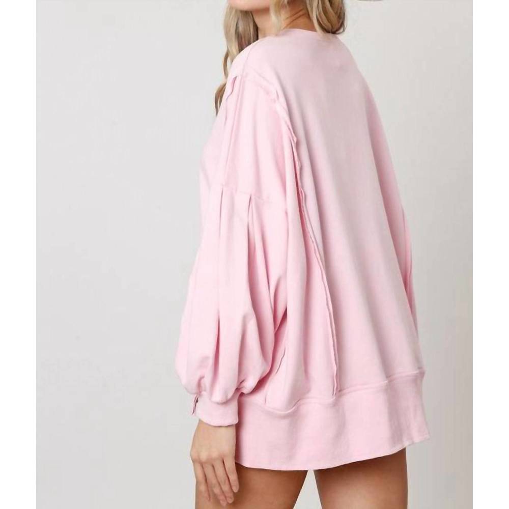 NEW FANTASTIC FAWN it's a girl thing oversized sweatshirt in light pink - Picture 3 of 4